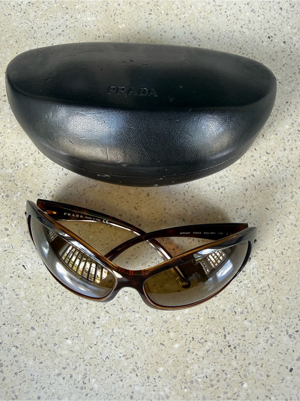 Vintage Prada Women's Tortoiseshell Sunglasses Brown Lenses with Original Case - Picture 9 of 13